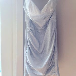 Babyboo silver tube top glitter dress